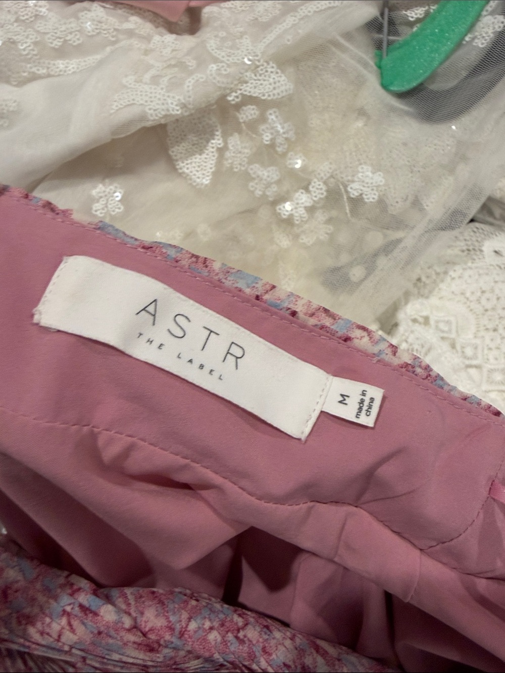 Astr Pink Floral Maxi Dress with Ruffle Shoulders and Lace-Up Back - Picture 2 of 2